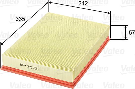 Valeo 585353 - Gaisa filtrs autodraugiem.lv