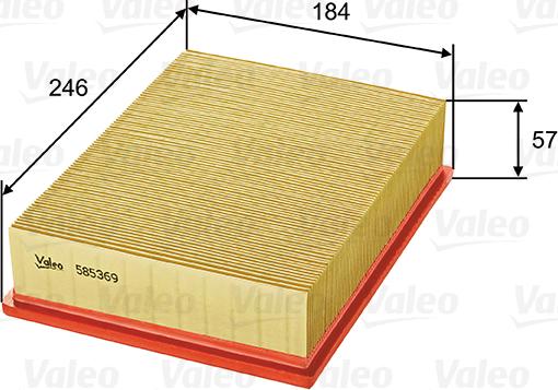 Valeo 585369 - Gaisa filtrs autodraugiem.lv