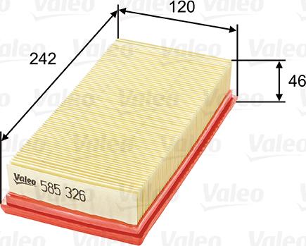 Valeo 585326 - Gaisa filtrs autodraugiem.lv