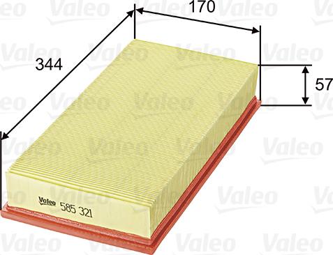 Valeo 585321 - Gaisa filtrs autodraugiem.lv