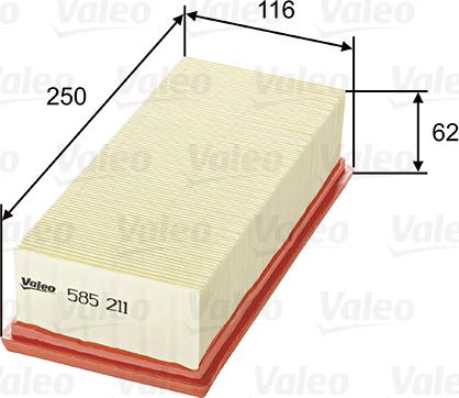 Valeo 585211 - Gaisa filtrs autodraugiem.lv