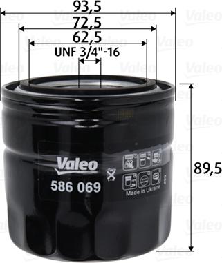 Valeo 586069 - Eļļas filtrs autodraugiem.lv