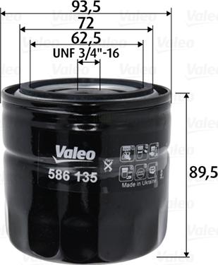 Valeo 586135 - Eļļas filtrs autodraugiem.lv