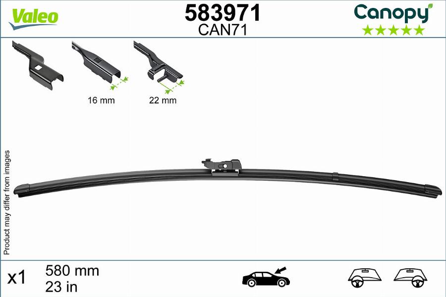 Valeo 583971 - Stikla tīrītāja slotiņa autodraugiem.lv