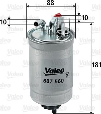 Valeo 587560 - Degvielas filtrs autodraugiem.lv