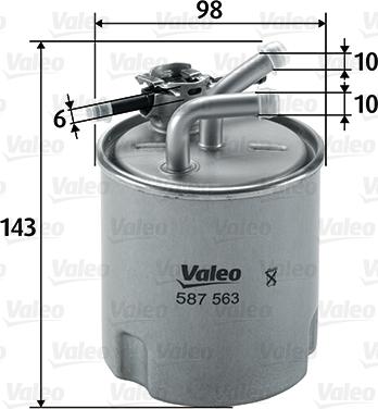 Valeo 587563 - Degvielas filtrs autodraugiem.lv