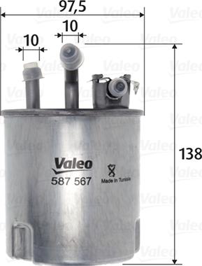 Valeo 587567 - Degvielas filtrs autodraugiem.lv
