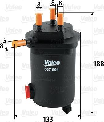 Valeo 587504 - Degvielas filtrs autodraugiem.lv