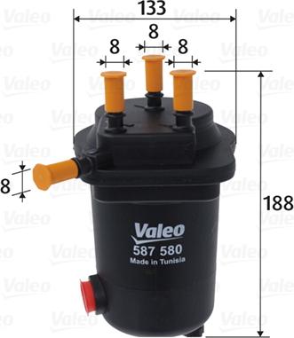 Valeo 587580 - Degvielas filtrs autodraugiem.lv