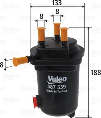 Valeo 587539 - Degvielas filtrs autodraugiem.lv