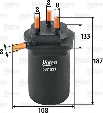 Valeo 587531 - Degvielas filtrs autodraugiem.lv