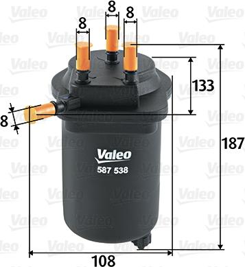 Valeo 587538 - Degvielas filtrs autodraugiem.lv