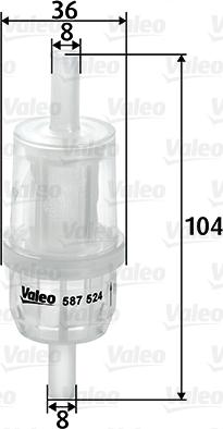 Valeo 587524 - Degvielas filtrs autodraugiem.lv