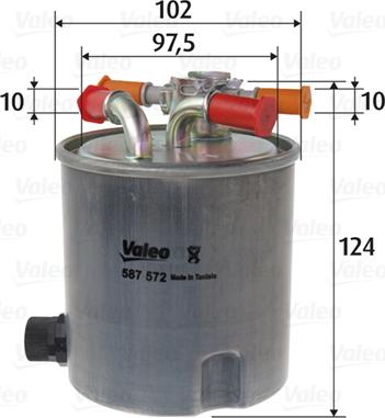 Valeo 587572 - Degvielas filtrs autodraugiem.lv