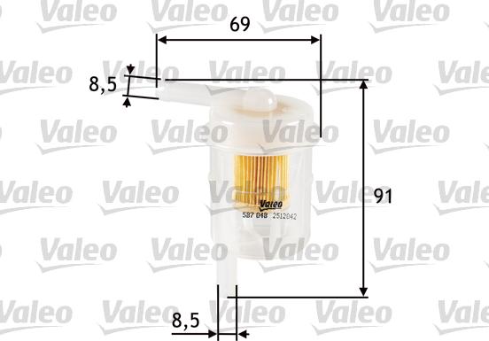 Valeo 587048 - Degvielas filtrs autodraugiem.lv