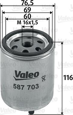 Valeo 587703 - Degvielas filtrs autodraugiem.lv