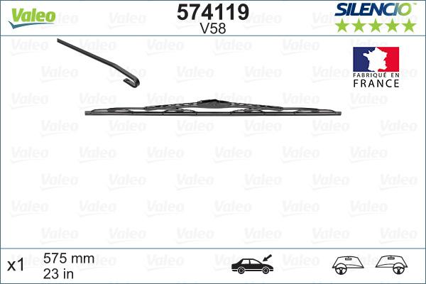 Valeo 574119 - Stikla tīrītāja slotiņa autodraugiem.lv