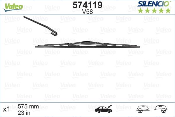 Valeo 574119 - Stikla tīrītāja slotiņa autodraugiem.lv