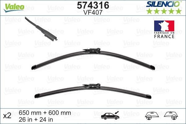 Valeo 574316 - Stikla tīrītāja slotiņa autodraugiem.lv