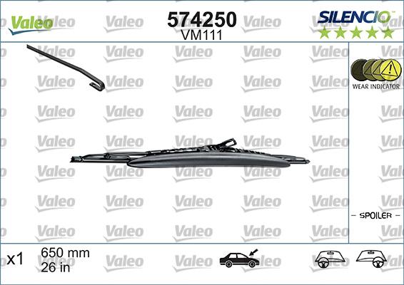 Valeo 574250 - Stikla tīrītāja slotiņa autodraugiem.lv