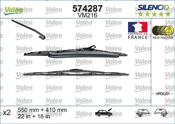 Valeo 574287 - Stikla tīrītāja slotiņa autodraugiem.lv