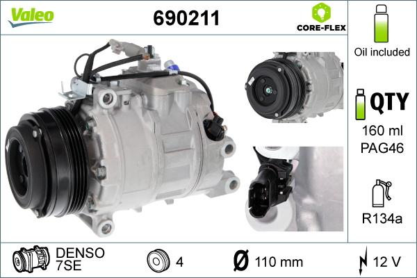 Valeo 690211 - Kompresors, Gaisa kond. sistēma autodraugiem.lv