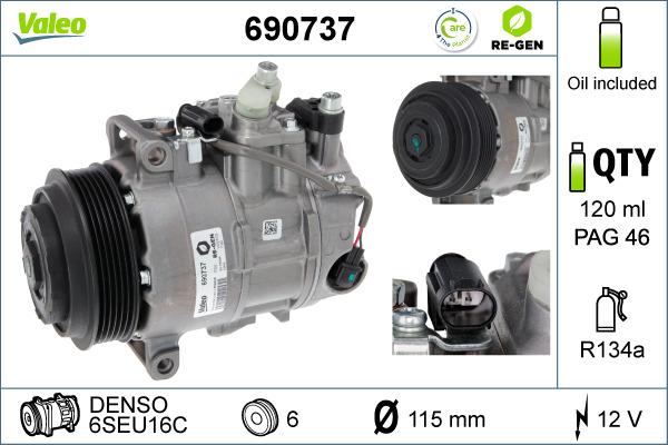 Valeo 690737 - Kompresors, Gaisa kond. sistēma autodraugiem.lv
