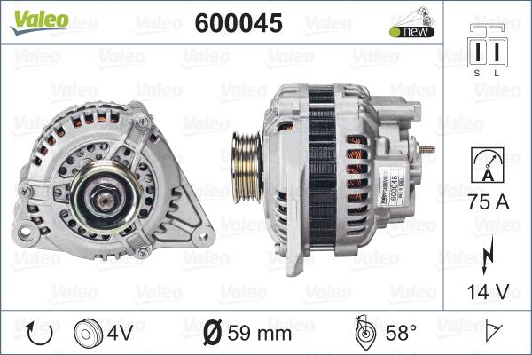 Valeo 600045 - Ģenerators autodraugiem.lv