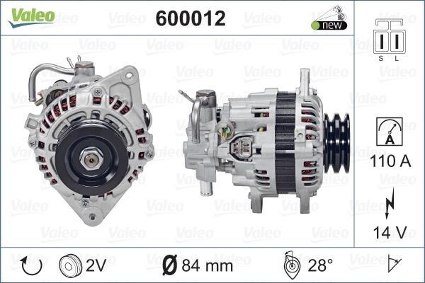 Valeo 600012 - Ģenerators autodraugiem.lv