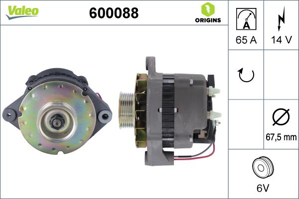 Valeo 600088 - Ģenerators autodraugiem.lv