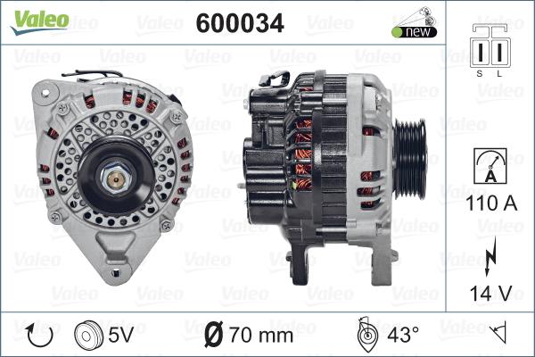 Valeo 600034 - Ģenerators autodraugiem.lv