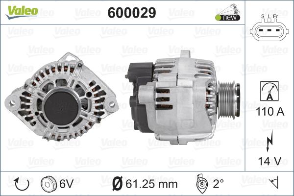 Valeo 600029 - Ģenerators autodraugiem.lv