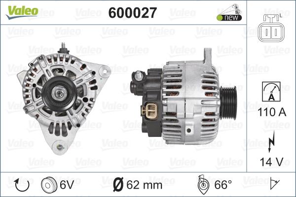 Valeo 600027 - Ģenerators autodraugiem.lv