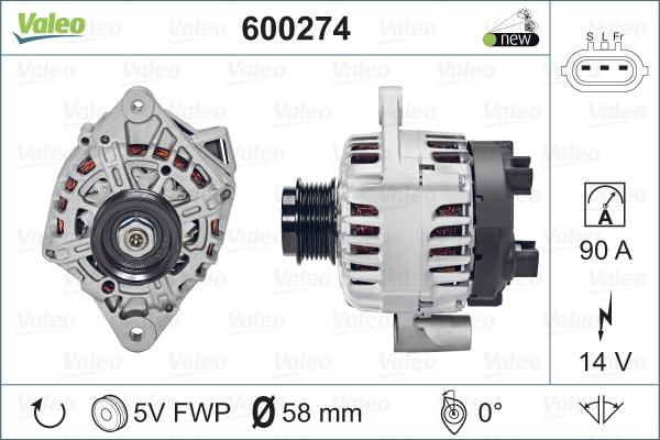 Valeo 600274 - Ģenerators autodraugiem.lv