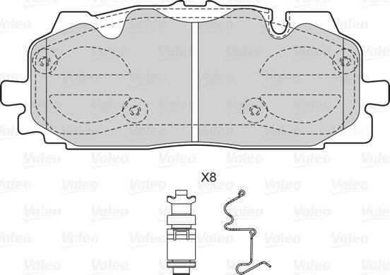 Valeo 601595 - Bremžu uzliku kompl., Disku bremzes autodraugiem.lv