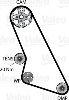 Valeo 614612 - Ūdenssūknis + Zobsiksnas komplekts autodraugiem.lv