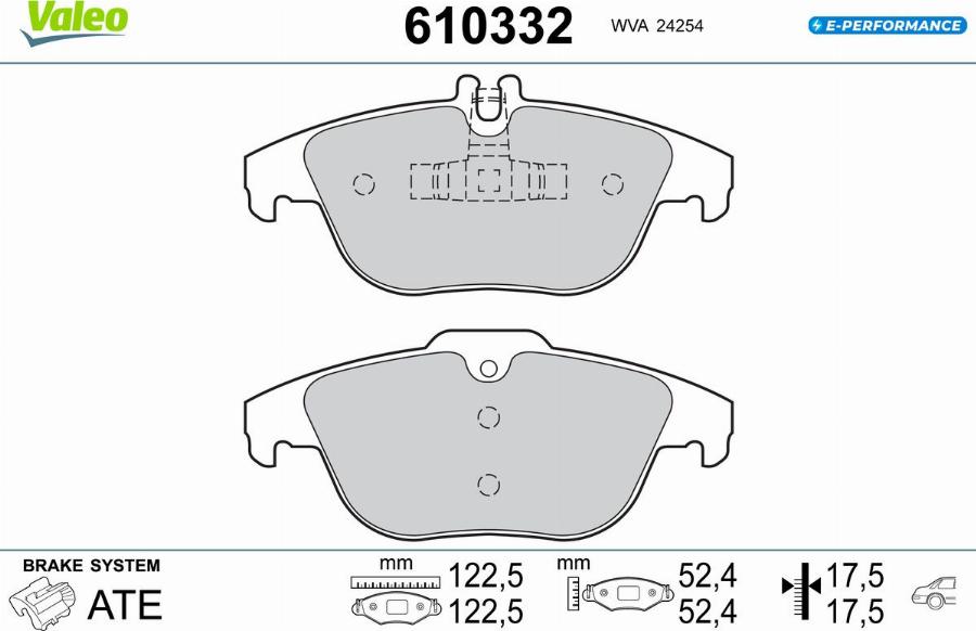 Valeo 610332 - Bremžu uzliku kompl., Disku bremzes autodraugiem.lv