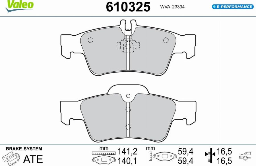 Valeo 610325 - Bremžu uzliku kompl., Disku bremzes autodraugiem.lv