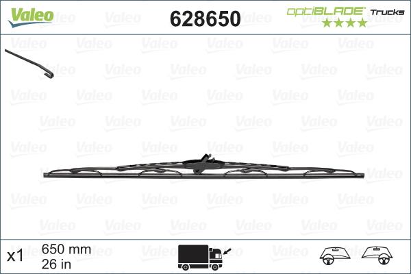 Valeo 628650 - Stikla tīrītāja slotiņa autodraugiem.lv