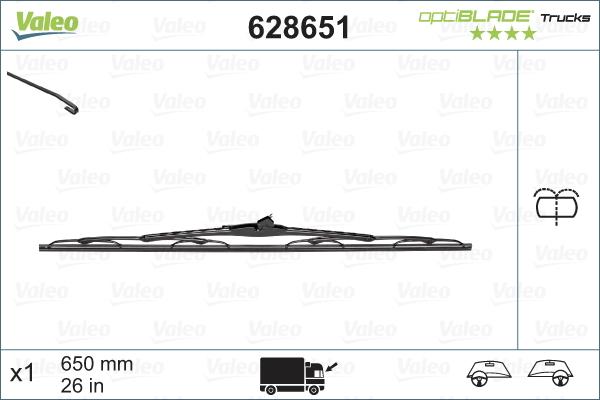 Valeo 628651 - Stikla tīrītāja slotiņa autodraugiem.lv