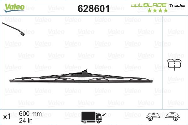 Valeo 628601 - Stikla tīrītāja slotiņa autodraugiem.lv