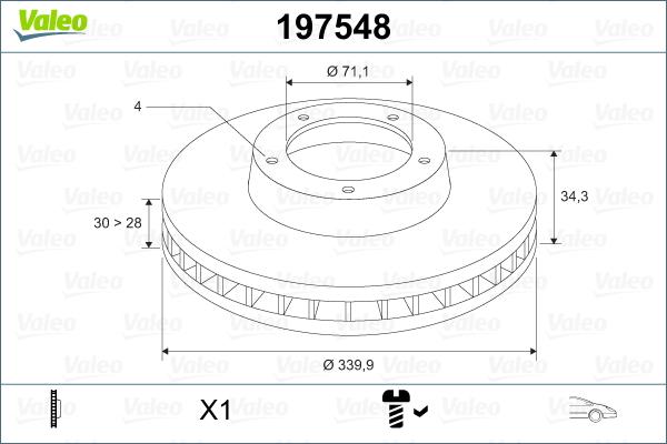 Valeo 197548 - Bremžu diski autodraugiem.lv