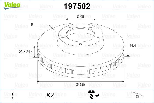 Valeo 197502 - Bremžu diski autodraugiem.lv