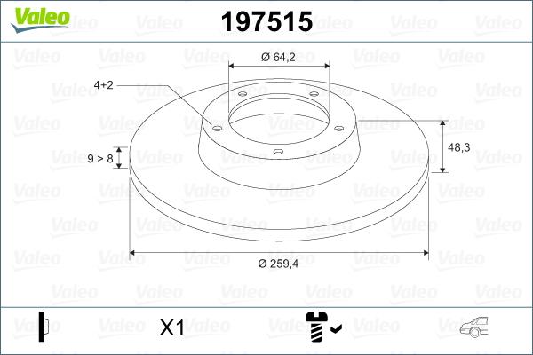 Valeo 197515 - Bremžu diski autodraugiem.lv