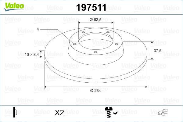 Valeo 197511 - Bremžu diski autodraugiem.lv