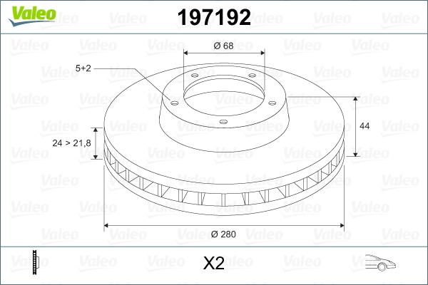 Valeo 197192 - Bremžu diski autodraugiem.lv