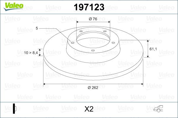 Valeo 197123 - Bremžu diski autodraugiem.lv