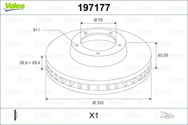 Valeo 197177 - Bremžu diski autodraugiem.lv