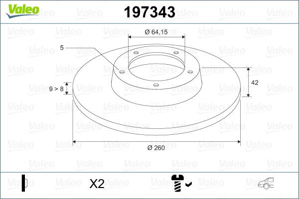 Valeo 197343 - Bremžu diski autodraugiem.lv