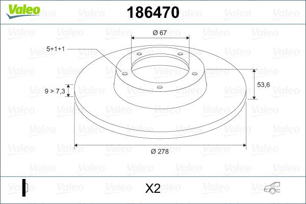 Valeo 186470 - Bremžu diski autodraugiem.lv